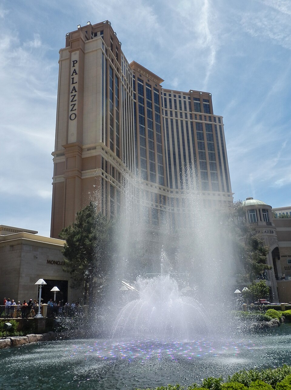 The Palazzo hotel exterior on the Las Vegas Strip