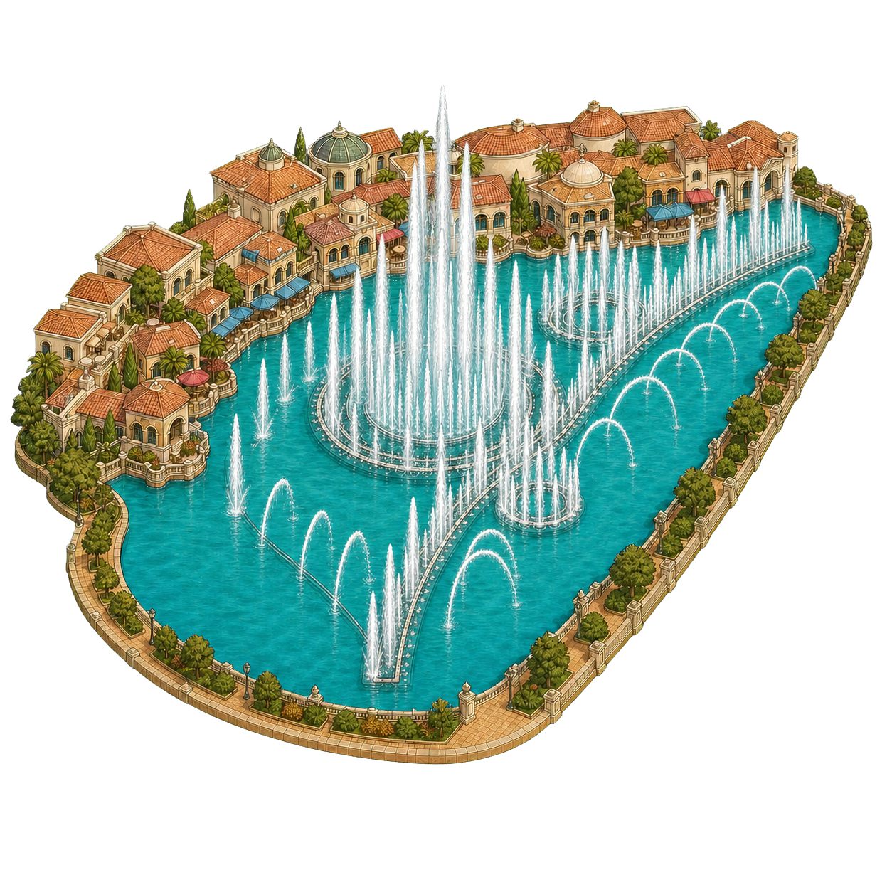 Illustration of Bellagio Fountains