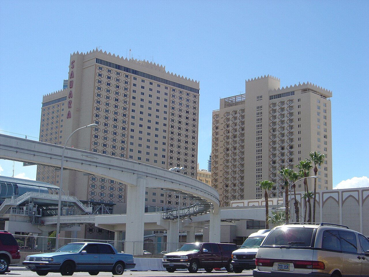 Sahara hotel exterior on the Las Vegas Strip