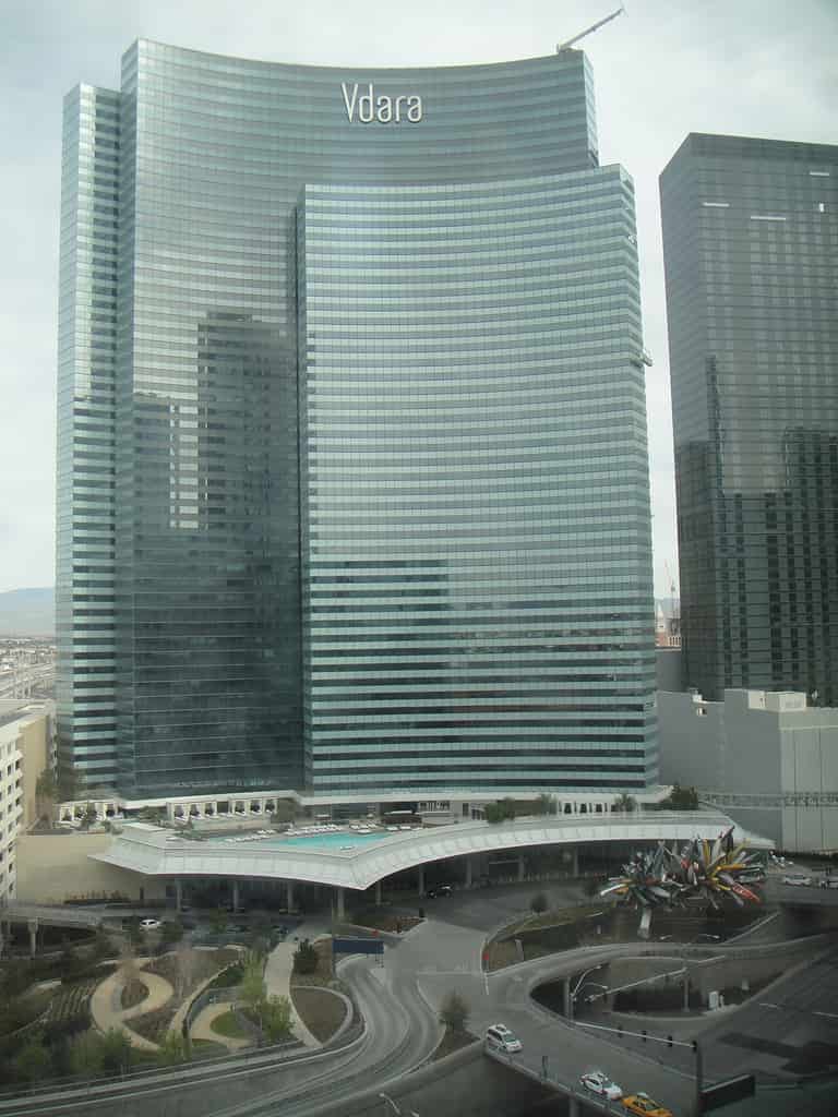Vdara hotel exterior on the Las Vegas Strip